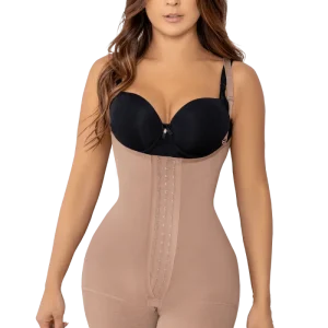2011 – Body Modeladora com Costas Cobertas e Zíper Perineal – Tam S Nude