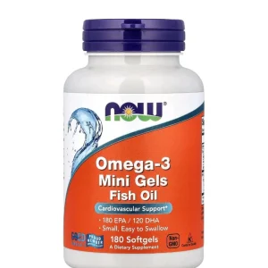 Minicápsulas de Ômega-3 de Óleo de Peixe, 180 Cápsulas Softgel (0,5 g por Cápsula Softgel)