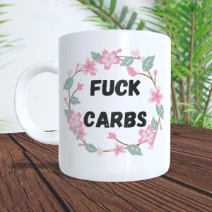 Caneca Fuck Carbs flowers