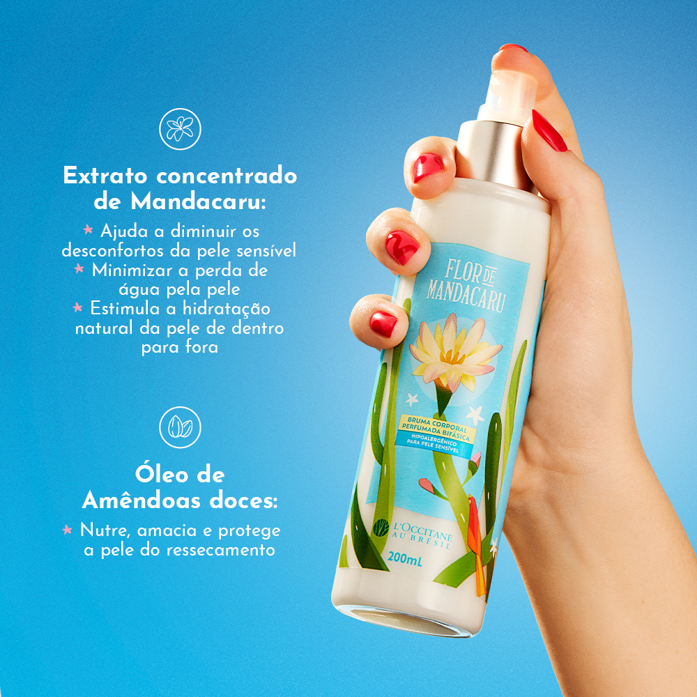 Bruma Corporal Perfumada Bifásica Flor de Mandacaru 200mL - Image 3