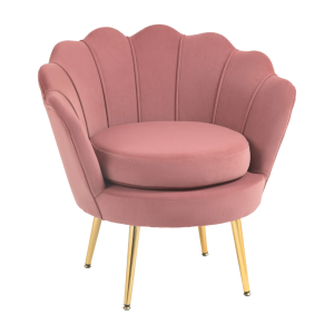 Poltrona De Espera em Veludo Rosa