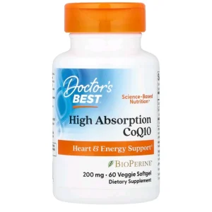 CoQ10 de Alta Absorção com BioPerine, 200 mg, 60 Cápsulas Softgel Vegetais