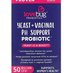 Probiótico de Suporte ao PH Vaginal + Levedura, 50 Bilhões de UFCs, 30 Unidades